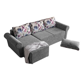 Coltar Bonito, extensibil, cu lada depozitare, stofa, 260 x 140 cm, Gri Coltar Bonito, extensibil, cu lada depozitare, stofa, 260 x 140 cm, Gri