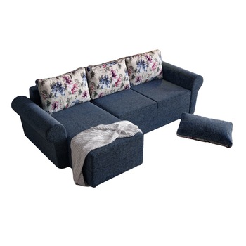 Coltar Bonito, extensibil, cu lada depozitare, stofa, 260 x 140 cm, Bleumarin Coltar Bonito, extensibil, cu lada depozitare, stofa, 260 x 140 cm, Bleumarin