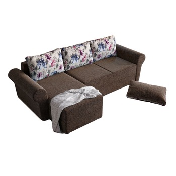 Coltar Bonito, extensibil, cu lada depozitare, stofa, 260 x 140 cm, Maro Coltar Bonito, extensibil, cu lada depozitare, stofa, 260 x 140 cm, Maro