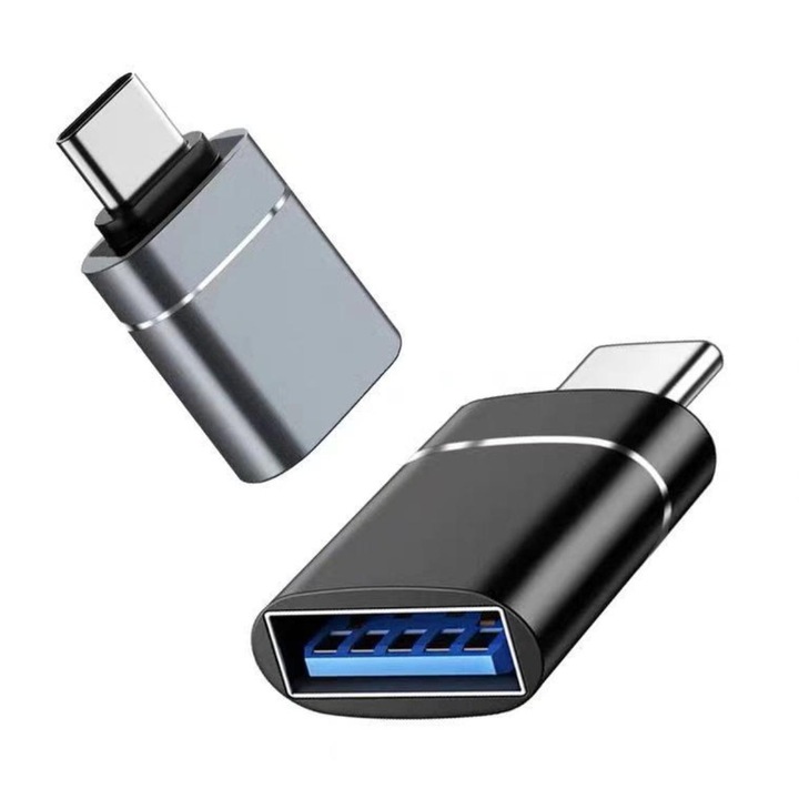 2 db YWD-FMM adapter készlet, USB C - USB 3.0 apa, fekete/szürke