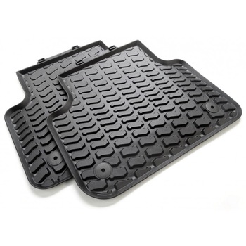 Set 2 covorase de cauciuc spate, All-weather, Audi Q7 (4MB) 2016-2019 si Q8 (4MN) 2018->, Negru Set 2 covorase de cauciuc spate, All-weather, Audi Q7 (4MB) 2016-2019 si Q8 (4MN) 2018->, Negru