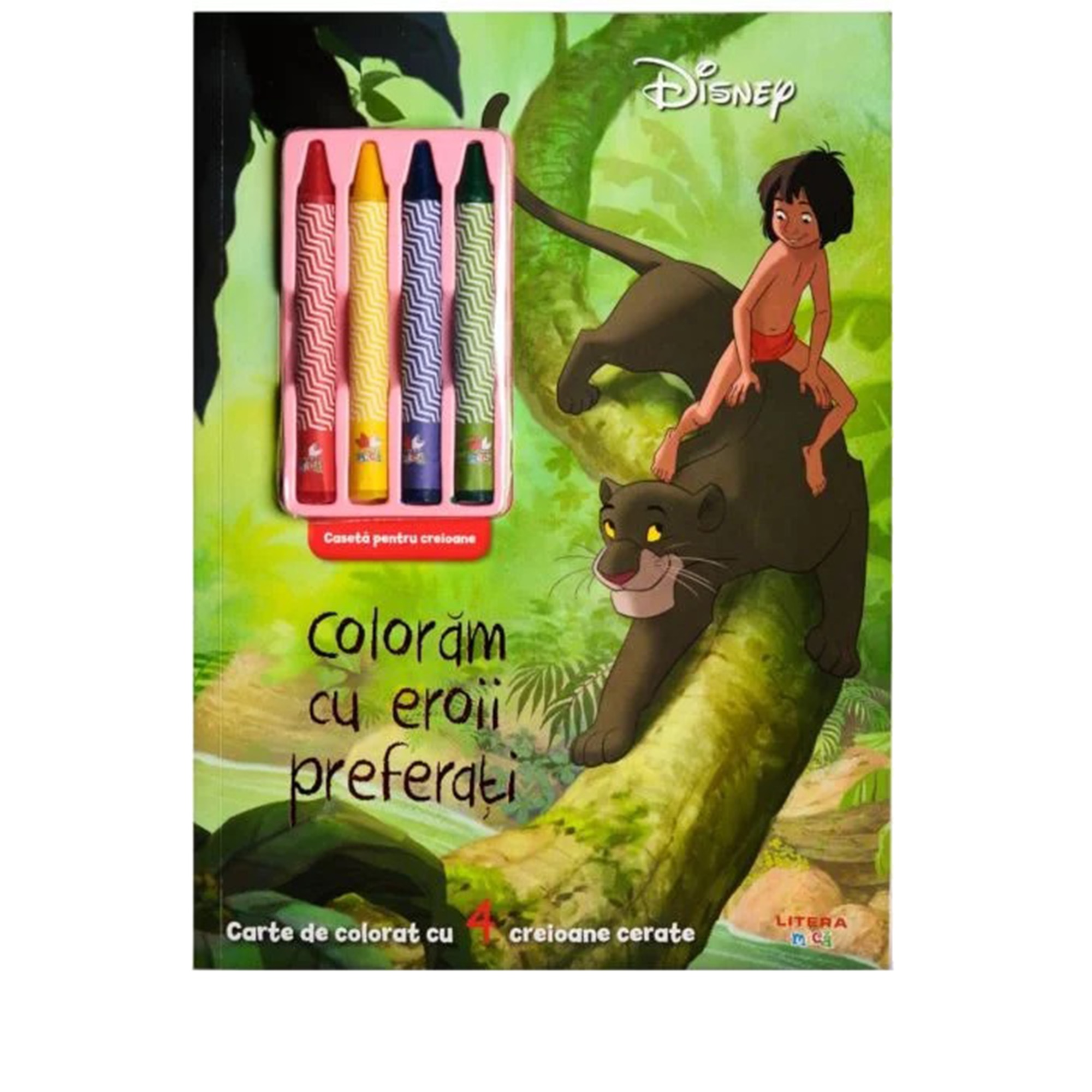 Disney. Coloram cu eroii preferati. Carte de colorat cu 4 creioane cerate
