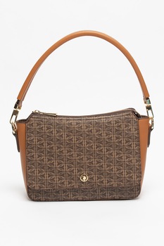 U.S. Polo Assn., Geanta cu bareta de umar si model monograma, Maro U.S. Polo Assn., Geanta cu bareta de umar si model monograma, Maro
