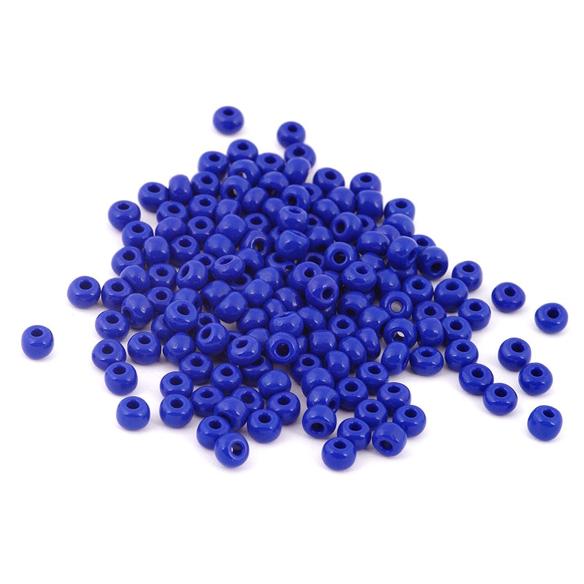 Pachet margele creative din sticla rotunde 15 g - albastru inchis, 5 mm