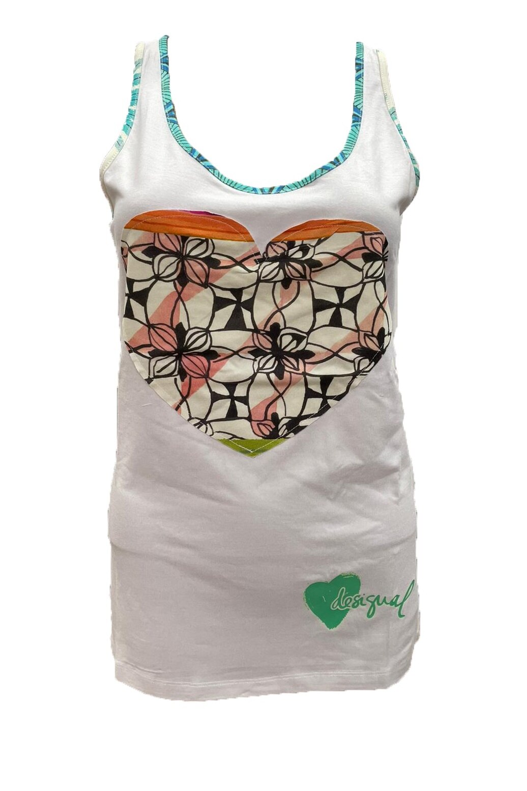 Maiou, Desigual, 61NL0T5, Alb/Portocaliu, S-M