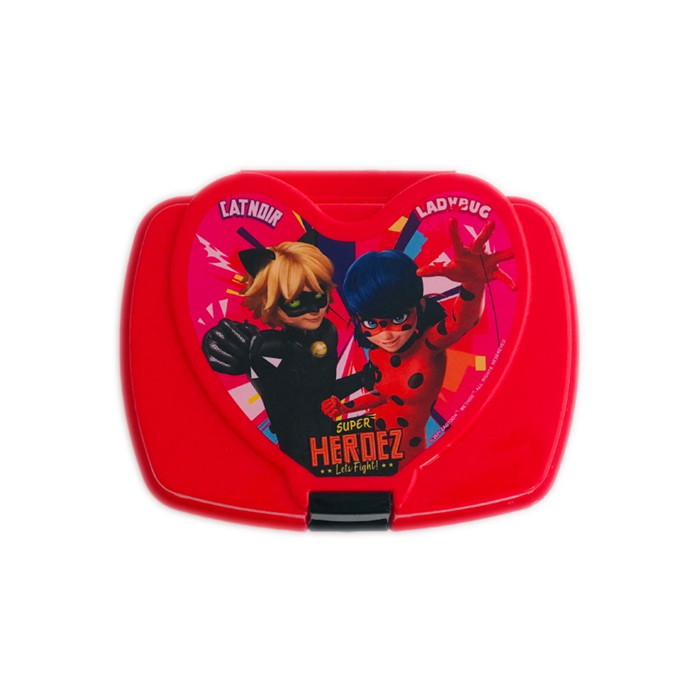 Cutie sandwich Miraculous din plastic cu deschidere pe clips