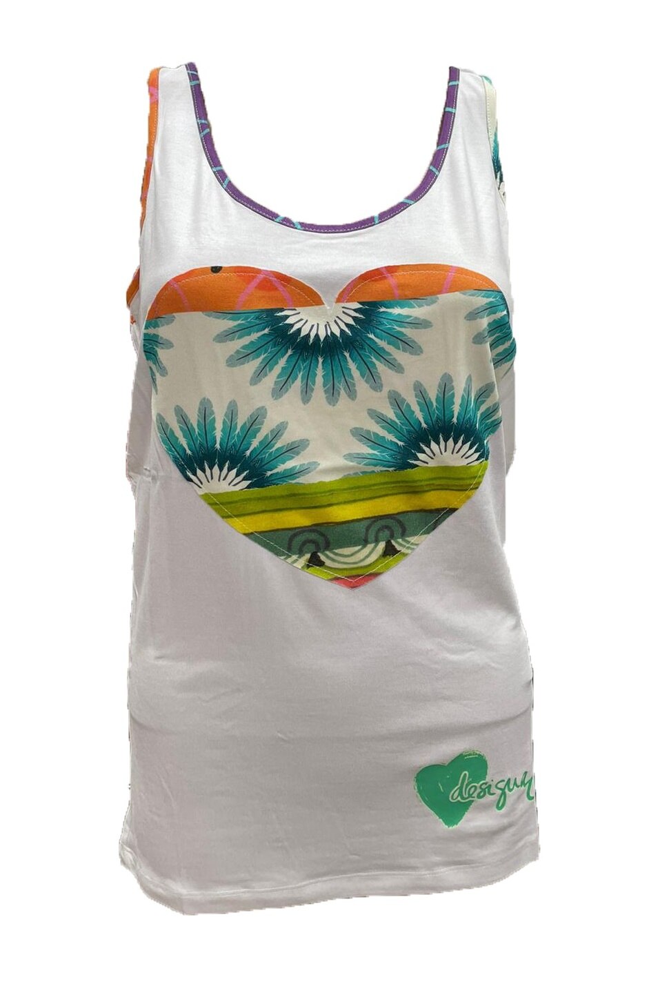 Maiou, Desigual, 61NL0T5, Alb/Verde, S-M