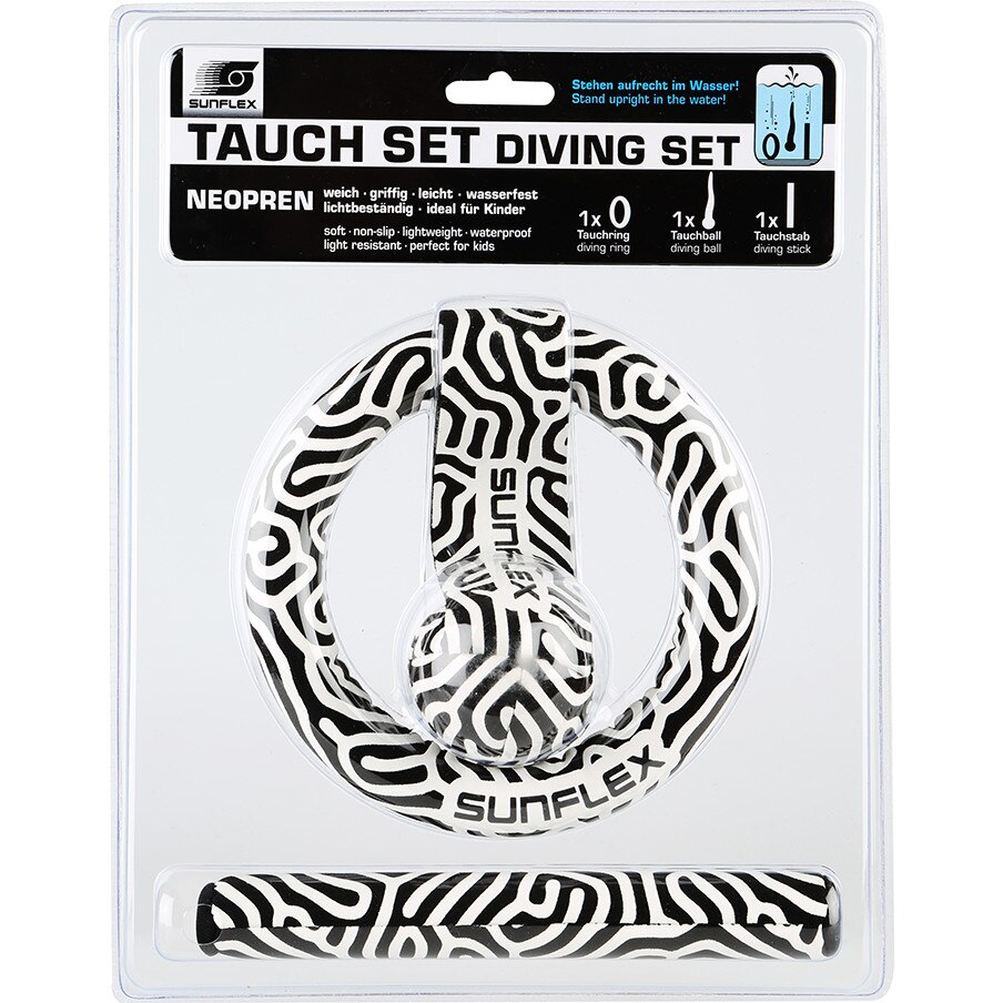 Jucarii pentru piscina Sunflex, Diving set Neoremix, Illusion, Alb/Negru