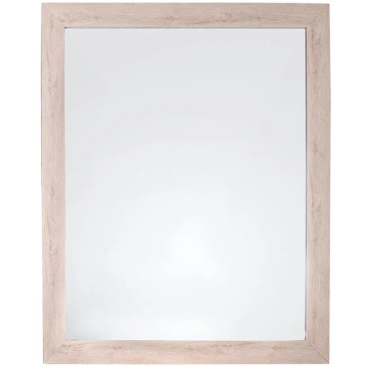 Dekoratív fali tükör, Gelexis, világos fa keret, 46,5 x 56,5 x 1,7 cm