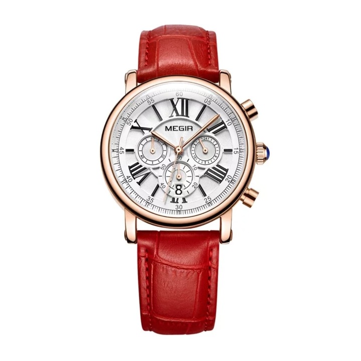 Ceas dama Megir ML2058L cronograf afisaj data