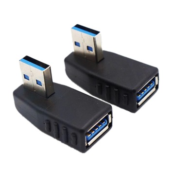 Set 2 adaptoare FAC, USB 3.0 tata la mama, 90 de grade, Extensie, Negru Set 2 adaptoare FAC, USB 3.0 tata la mama, 90 de grade, Extensie, Negru