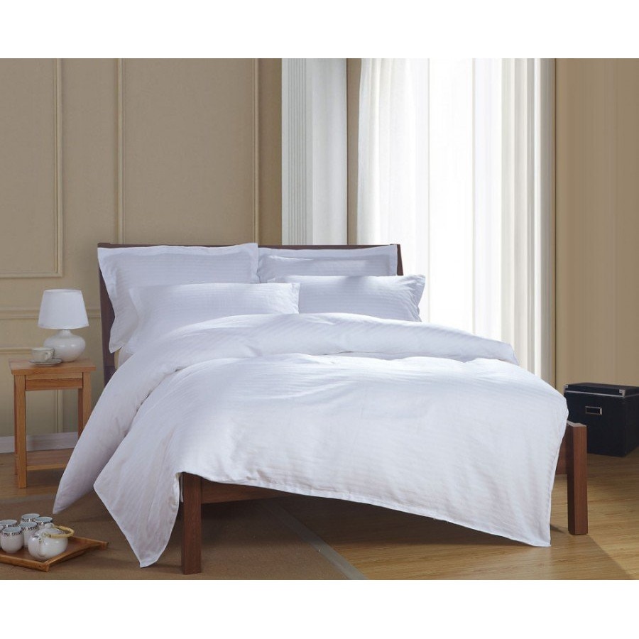 Lenjerie de pat pentru 1 persoana, policoton, 3 piese, Ralex Pucioasa, alba