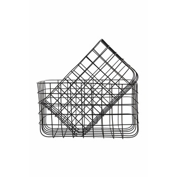 Set 2 cosuri de depozitare, House Doctor, negru 20x36x28cm Set 2 cosuri de depozitare, House Doctor, negru 20x36x28cm