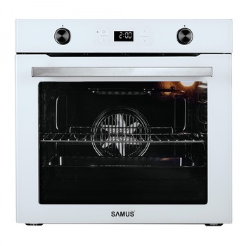 Cuptor Incorporabil Samus SC626WGD9, 75 l, 2800 W, 9 Functii de preparare, Display digital, Sticla alba Cuptor Incorporabil Samus SC626WGD9, 75 l, 2800 W, 9 Functii de preparare, Display digital, Sticla alba