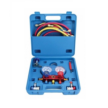 Trusa baterie manometre freon clima auto si AC r134a r407c r404a Trusa baterie manometre freon clima auto si AC r134a r407c r404a