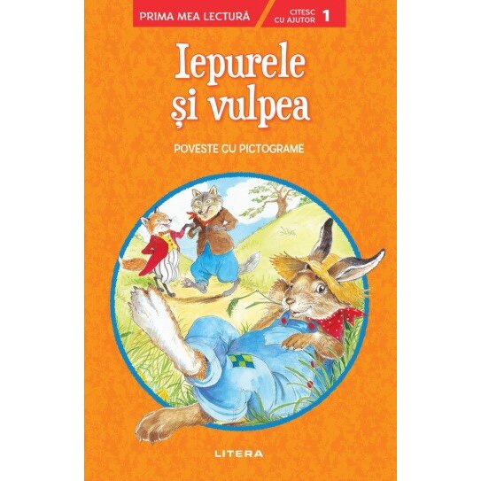 Iepurele si vulpea. Poveste cu pictograme. nivelul 1