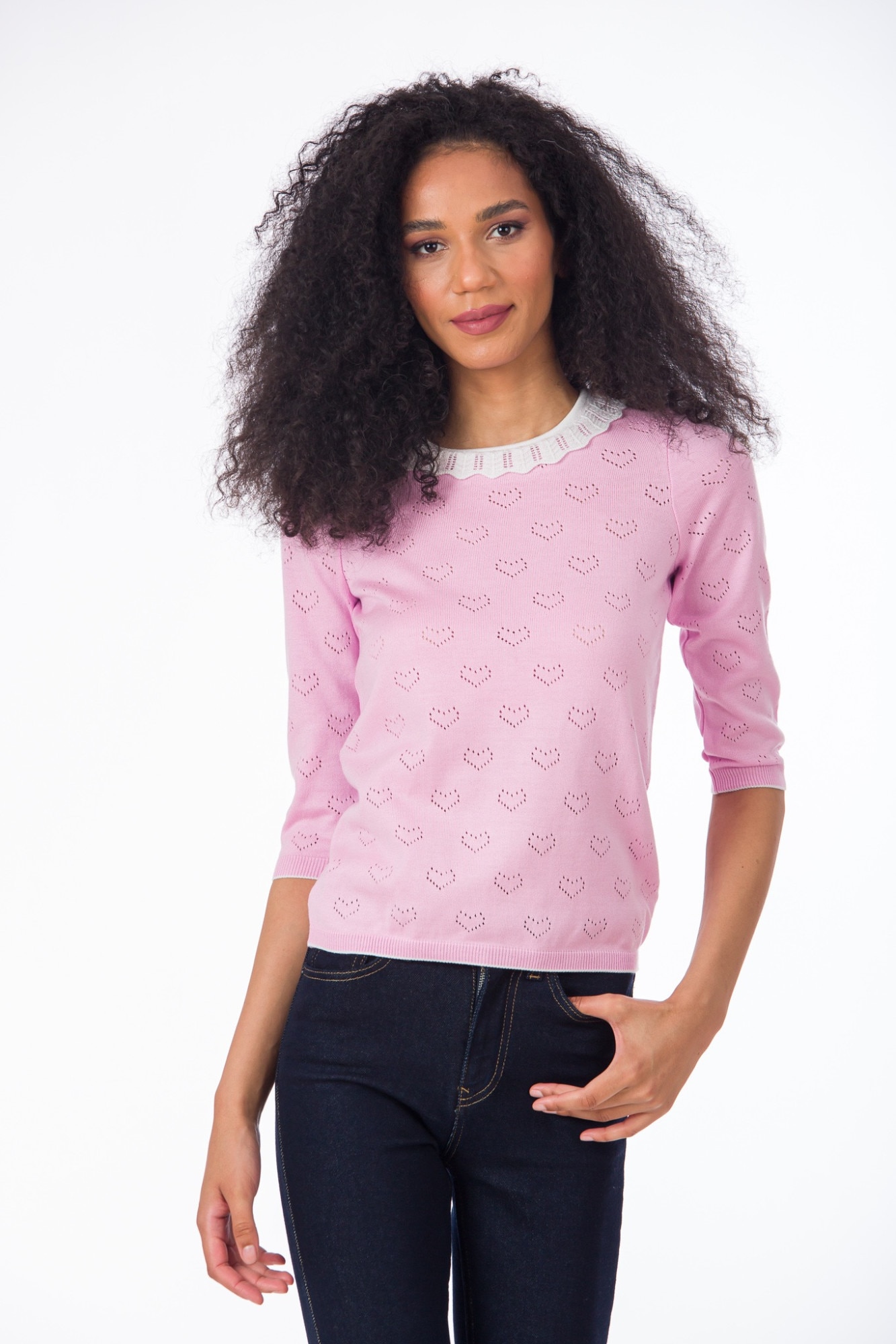 Bluza BE YOU ajur inimi, Roz