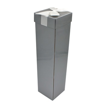 Cutie cadou pentru bauturi, argintiu, 34,5x9x9cm Cutie cadou pentru bauturi, argintiu, 34,5x9x9cm