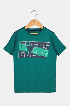 GUESS JEANS, Tricou de bumbac cu logo, Verde GUESS JEANS, Tricou de bumbac cu logo, Verde