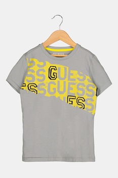 GUESS JEANS, Tricou cu logo, Gri cenusa/Galben GUESS JEANS, Tricou cu logo, Gri cenusa/Galben