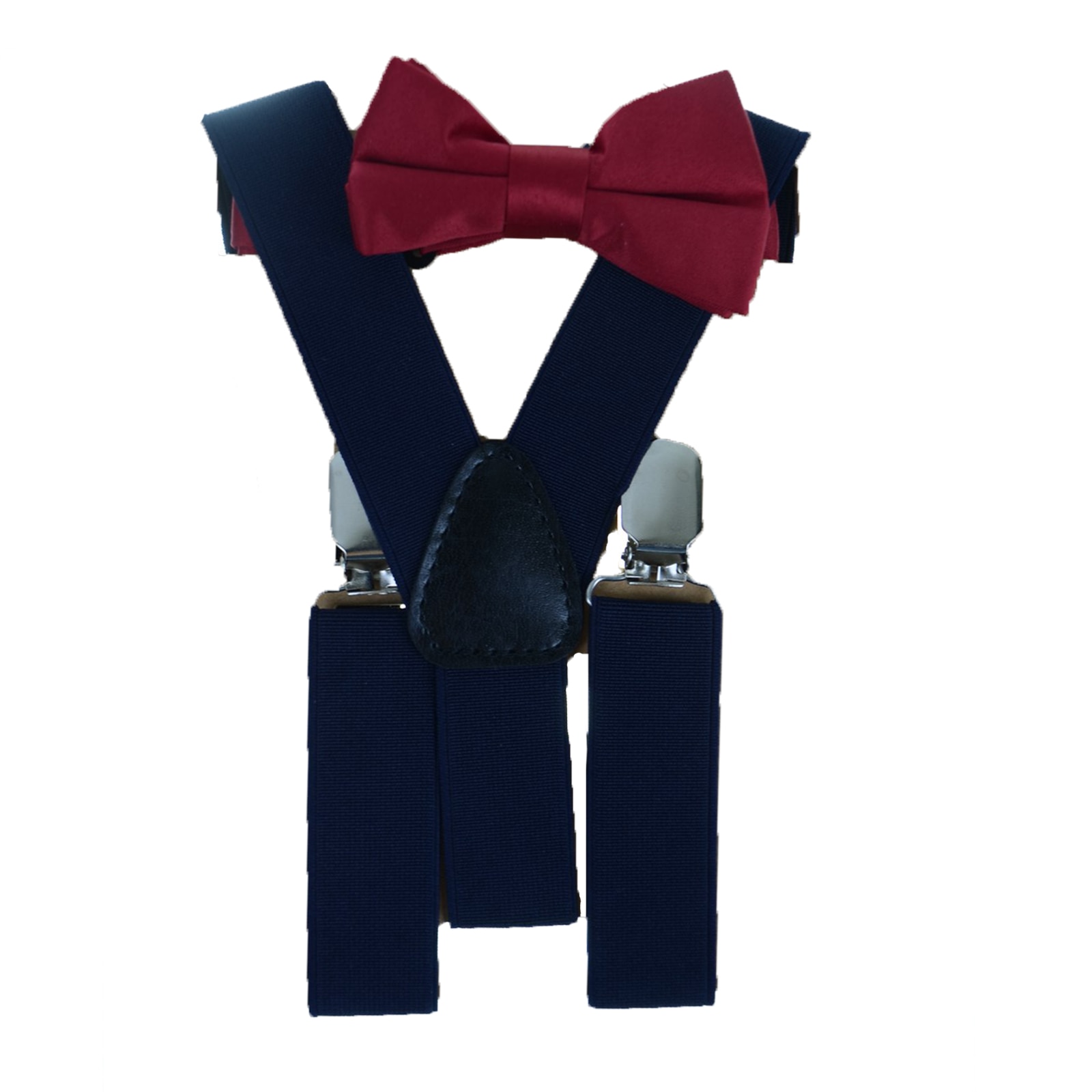 Set doua piese bretele si papion pentru baieti Topgal 090215-1, Bleumarin 60 cm