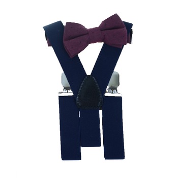 Set doua piese bretele si papion pentru baieti Topgal 09090-2, Bleumarin 60 cm Set doua piese bretele si papion pentru baieti Topgal 09090-2, Bleumarin 60 cm