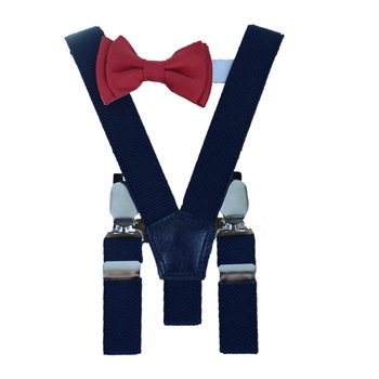 Set doua piese bretele si papion copii Topgal 09090-1, Bleumarin 60 cm Set doua piese bretele si papion copii Topgal 09090-1, Bleumarin 60 cm