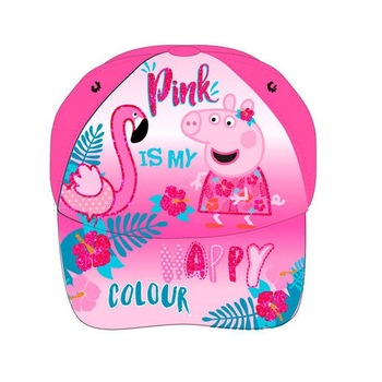 Sapca copii Peppa Pig, multicolor, poliester si bumbac, ajustabila, marimea 52 Sapca copii Peppa Pig, multicolor, poliester si bumbac, ajustabila, marimea 52