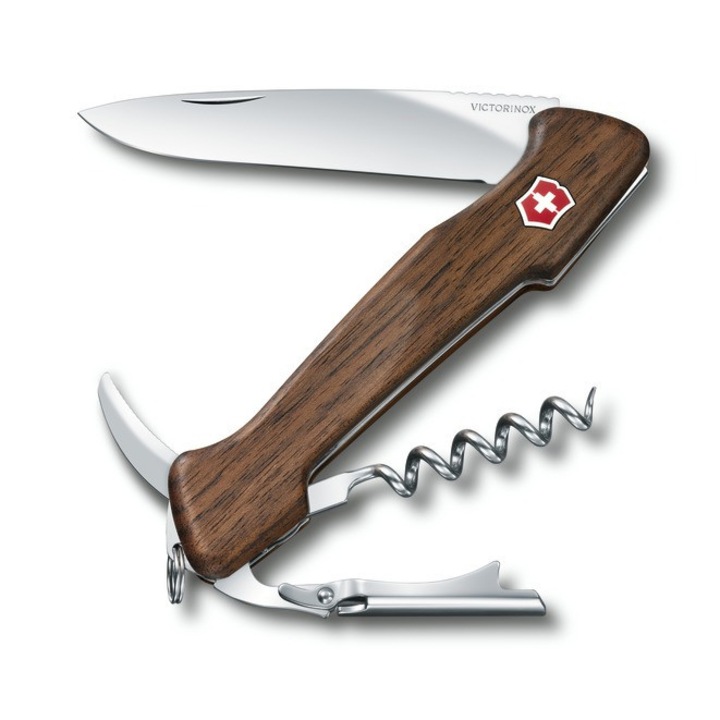 Briceag multifunctional Victorinox 0.9701.63 Wine Master, teaca inclusa, walnut wood