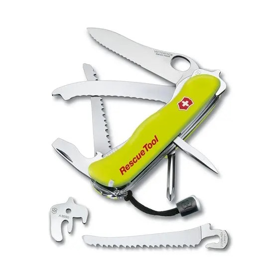 Briceag multifunctional Victorinox 0.8623.MWN Rescue Tool, teaca inclusa, galben