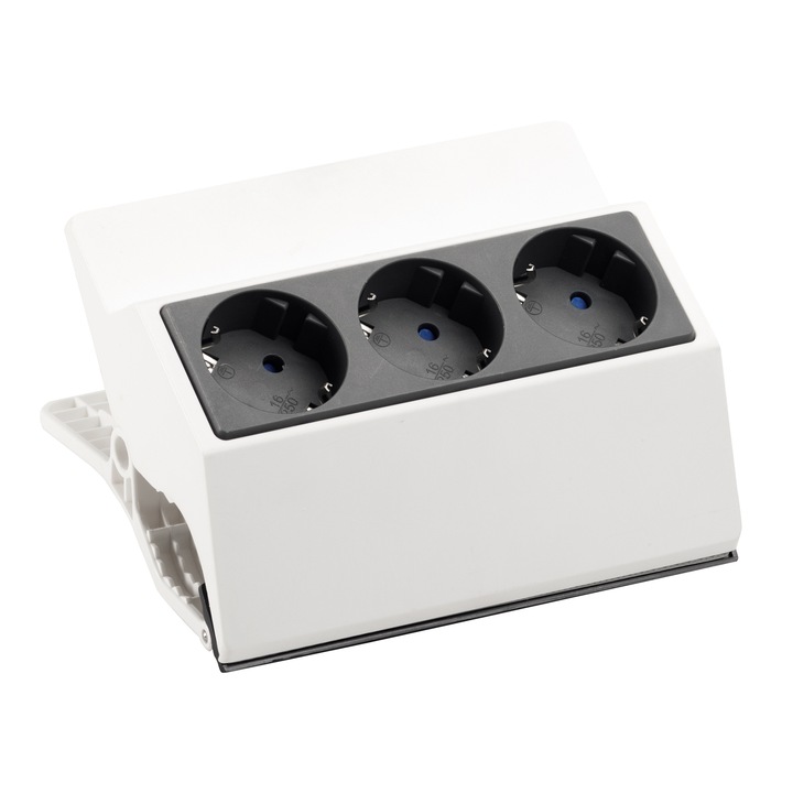 Разклонител Bachmann Peggy, 3 гнезда, Кабел 3 м, Бял