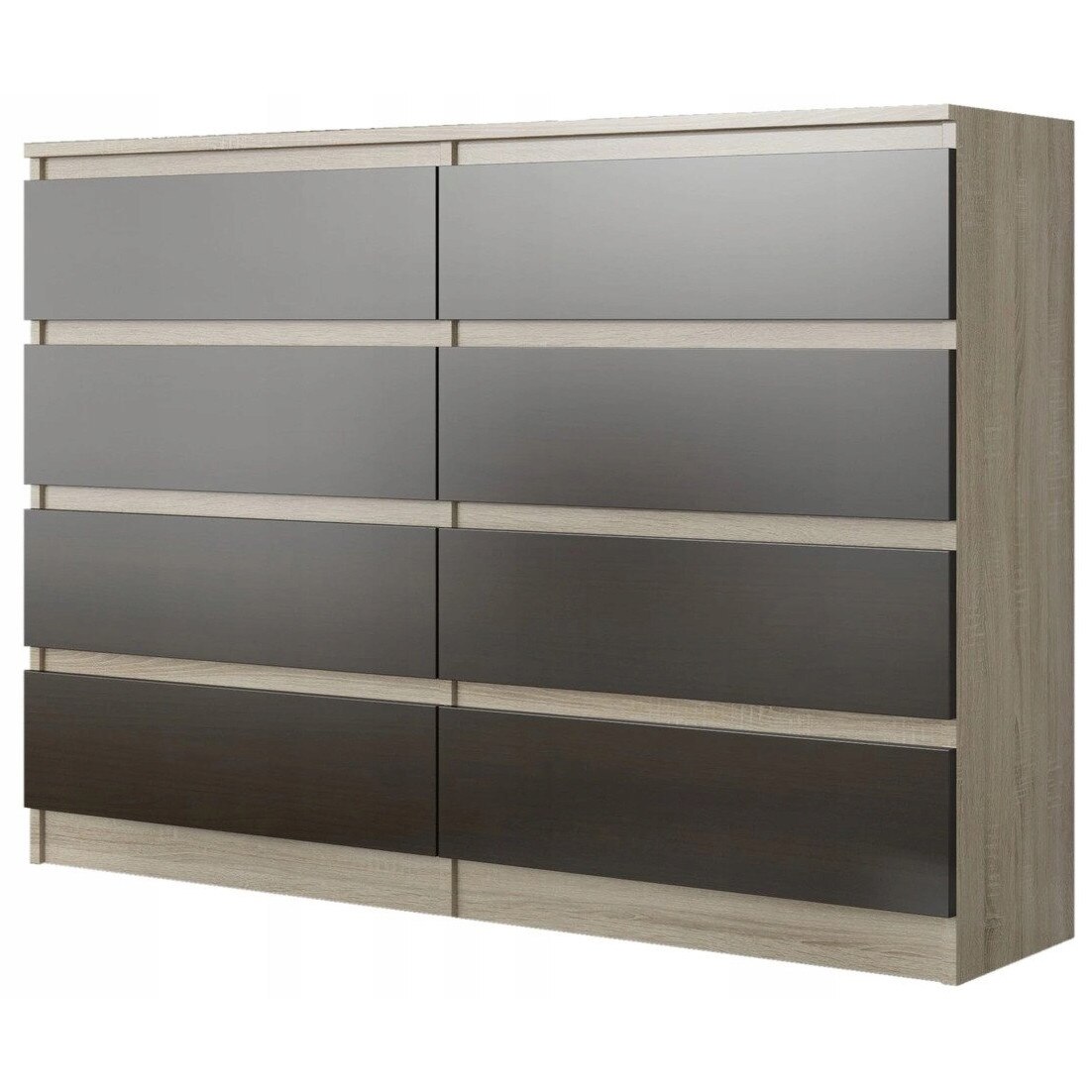 Comoda moderna, PVC, R-120-S8 SONOMA MIX WENGE, 98x40x120