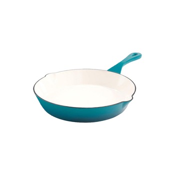 Tigaie Crock-Pot, fonta emailata, rotunda, 20cm, turcoaz Tigaie Crock-Pot, fonta emailata, rotunda, 20cm, turcoaz