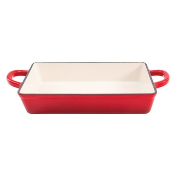 Vas lasagna Crock-Pot, fonta emailata, 33cm, rosu Vas lasagna Crock-Pot, fonta emailata, 33cm, rosu