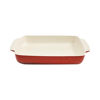 Vas cuptor Crock-Pot, ceramica, dreptunghiular, 5.3L, rosu Vas cuptor Crock-Pot, ceramica, dreptunghiular, 5.3L, rosu