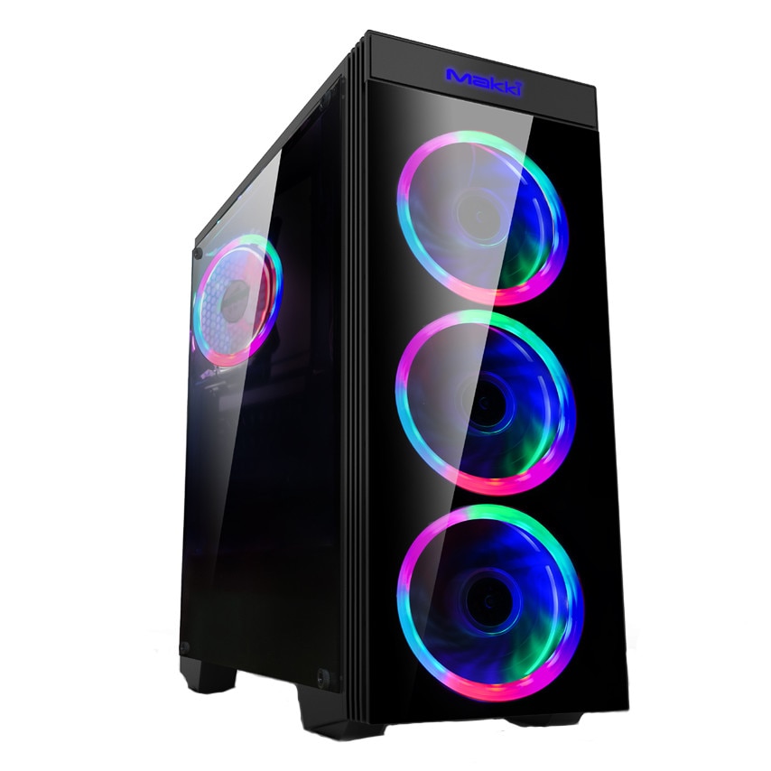 Carcasa Makki 8872 RGB, Mid-Tower, fara sursa, ATX, Black