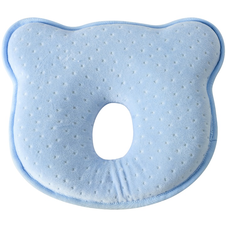 Perna pentru bebelusi impotriva plagiocefaliei din spuma cu memorie, Opalcore, Albastru deschis