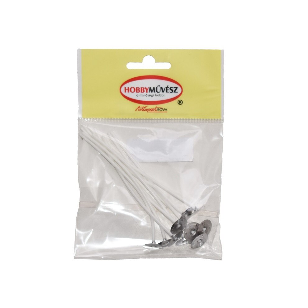 Set fitil cerat cu baza, 10 cm, 10 bucati/set