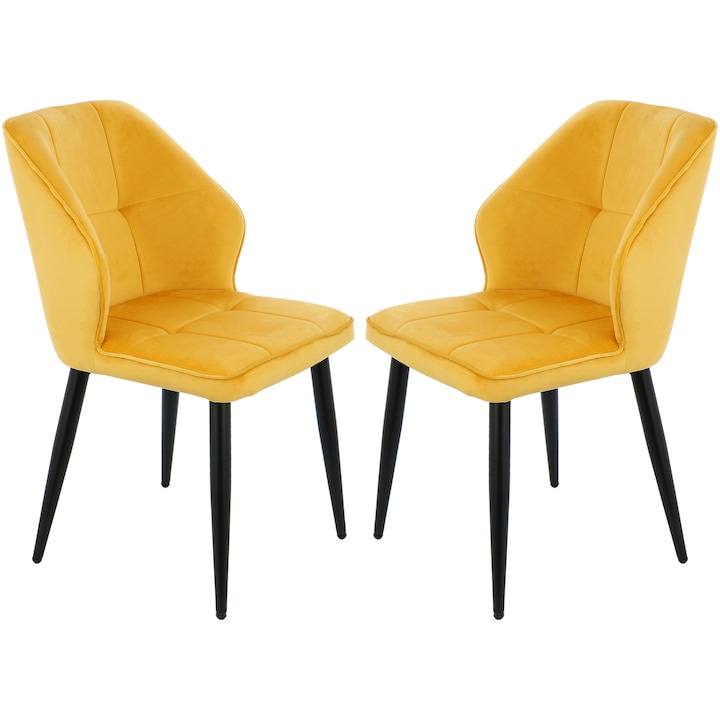 Kring Kubra szék, 2 darab, bársony, sárga