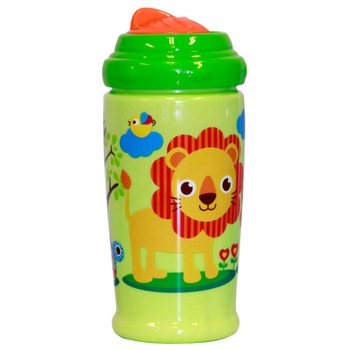 Cana anticurgere cu pai PP, Lorelli, 6 luni+, 300 ml Zoo Green Cana anticurgere cu pai PP, Lorelli, 6 luni+, 300 ml Zoo Green