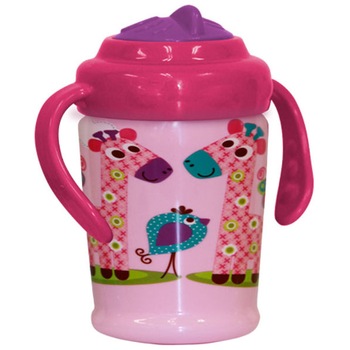 Cana cu manere, supapa anticurgere si pai PP, Lorelli, 6 luni+, 270 ml Zoo Pink Cana cu manere, supapa anticurgere si pai PP, Lorelli, 6 luni+, 270 ml Zoo Pink