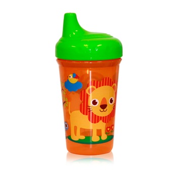 Cana cu cioc ergonomic PP, Lorelli, 6 luni+, 300 ml, Zoo Green Orange Cana cu cioc ergonomic PP, Lorelli, 6 luni+, 300 ml, Zoo Green Orange