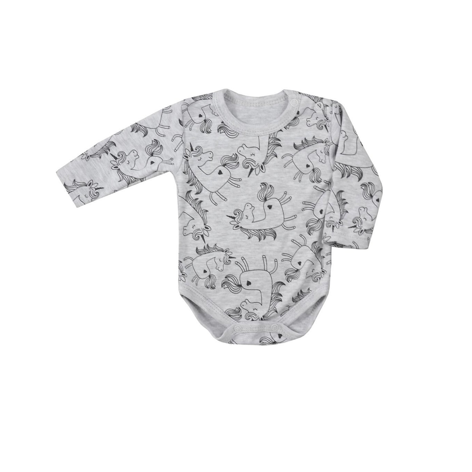 Body cu maneca lunga pentru fete Koala Sleepysaurus 08-702G, Gri 86 CM Standard