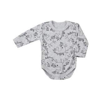 Body cu maneca lunga pentru fete Koala Sleepysaurus 08-702G, Gri 86 CM Standard Body cu maneca lunga pentru fete Koala Sleepysaurus 08-702G, Gri 86 CM Standard