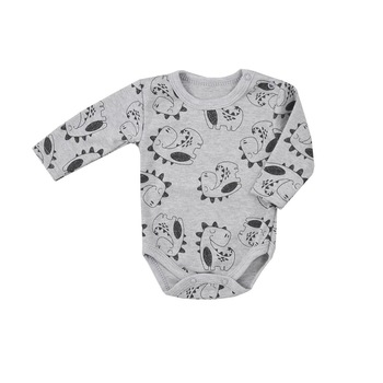 Body cu maneca lunga pentru baieti Koala Sleepysaurus 08-702GR, Gri 86 CM Standard Body cu maneca lunga pentru baieti Koala Sleepysaurus 08-702GR, Gri 86 CM Standard