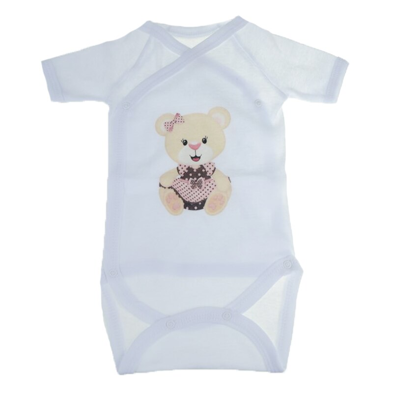 Body cu maneca scurta pentru fete Mini Bimbi MNN-4, Alb 62 cm