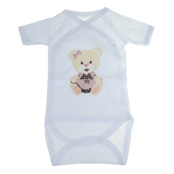 Body cu maneca scurta pentru fete Mini Bimbi MNN-4, Alb 62 cm Body cu maneca scurta pentru fete Mini Bimbi MNN-4, Alb 62 cm