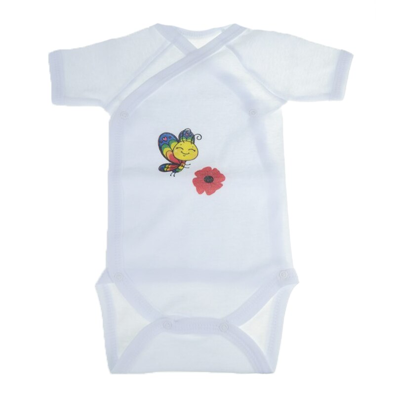 Body cu maneca scurta pentru fete Mini Bimbi MNN-6, Alb 62 cm