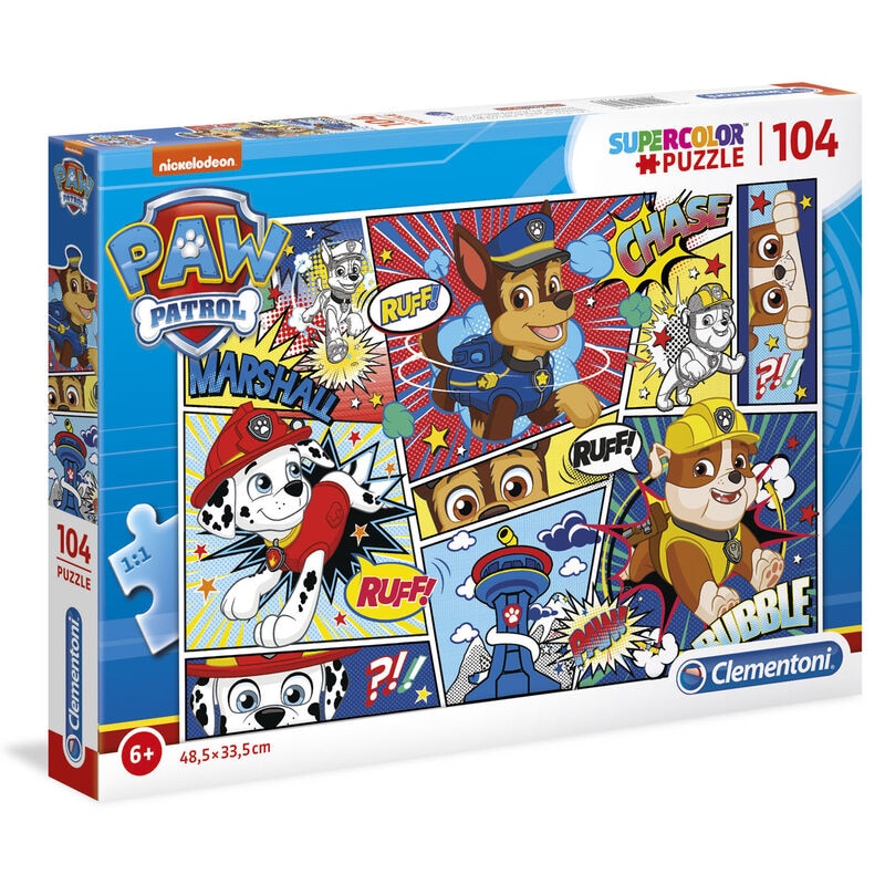 Puzzle Paw Patrol, 104 piese, dimensiune 48.5 x 33.5 cm, model 1