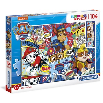 Puzzle Paw Patrol, 104 piese, dimensiune 48.5 x 33.5 cm, model 1 Puzzle Paw Patrol, 104 piese, dimensiune 48.5 x 33.5 cm, model 1